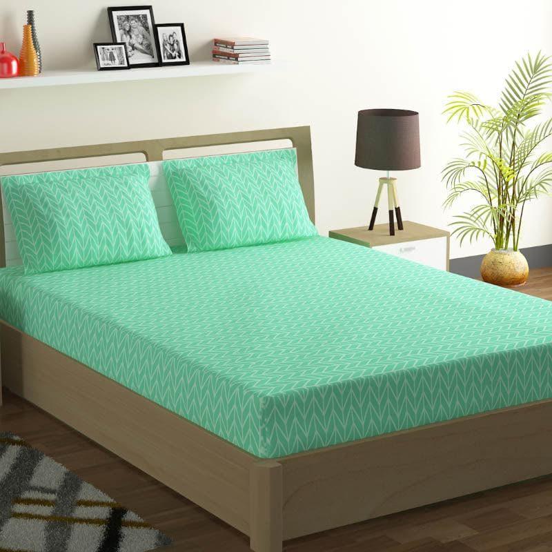 Swayam Madonna Printed Cotton Bedsheet (Turquoise) - 180 TC media 3