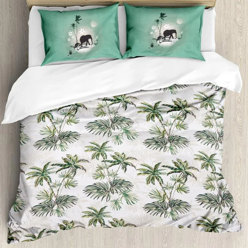 Tropical Paradise Cotton Bedsheet (Green) - 180 TC media 4