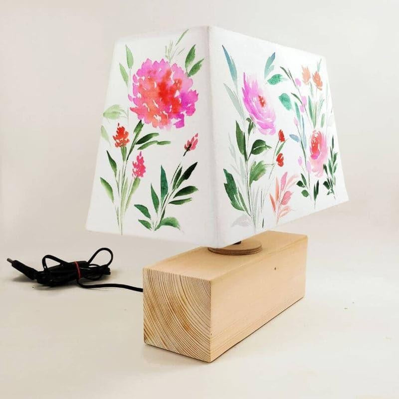 Trysta Bloom Recto Handpainted Fabric Table Lamp - Multicolor image 5