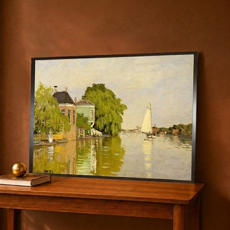 Houses On The Achterzaan Canvas Wall Painting - 18 x 12 Inches