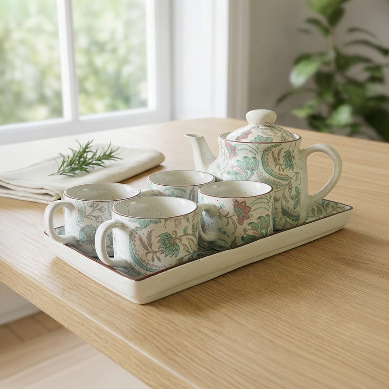 Florale Ceramic Tea Set - Six Piece Set media 4