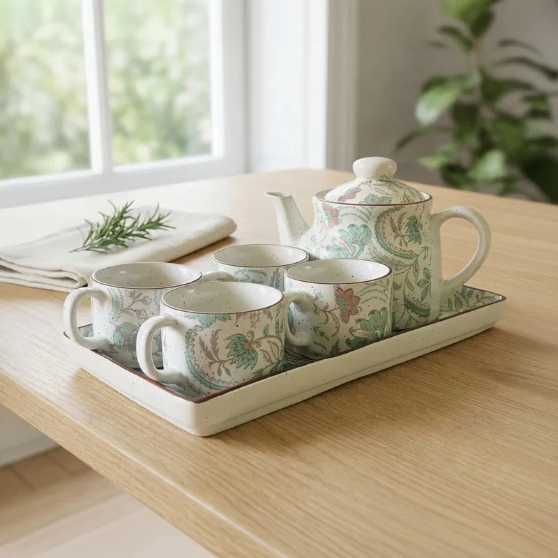 Florale Ceramic Tea Set - Six Piece Set media 4