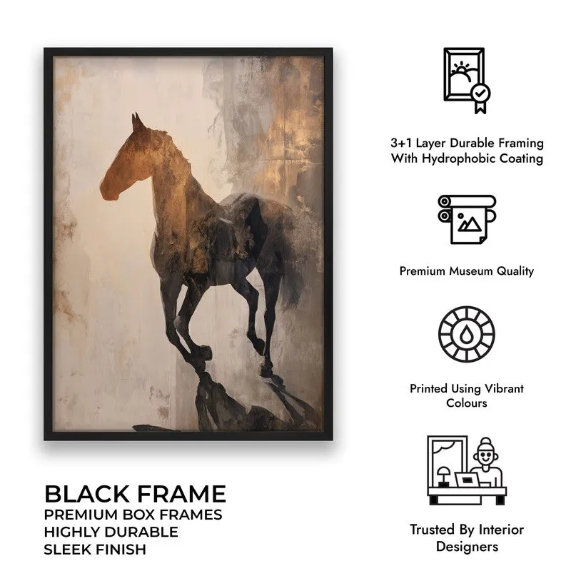 Awakened Horse Wall Painting With Black Frame media 10