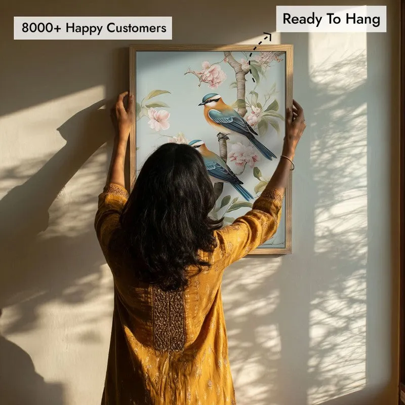 Whimsical Aviary Archival Canvas Wall Art - Natural Brown Frame media 7