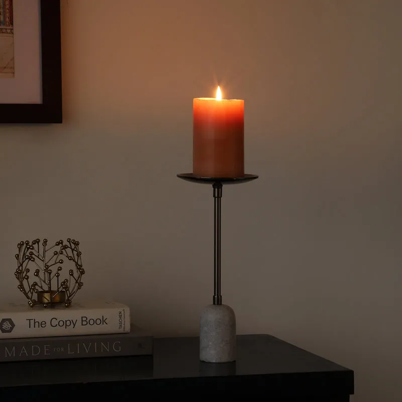 Advano Marble Candle Holder (Black) - Large media 1