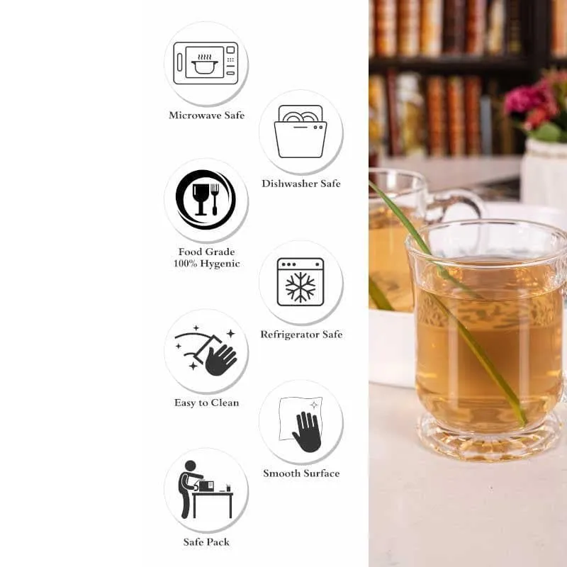 Timothy Glass Tea Cup (135 mL Each) - Set of Two media 6
