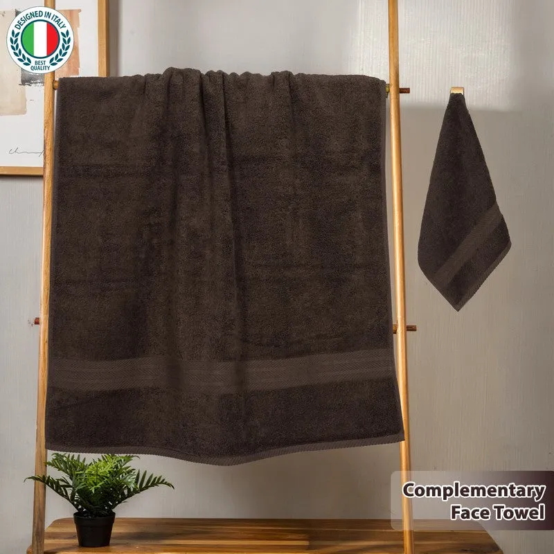 PlushAura Cotton Bath Towel (Dark Brown) media 4