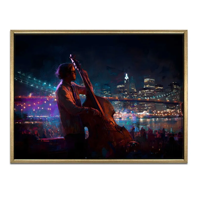 Midnight Bass Canvas Wall Painting With Frame media 3