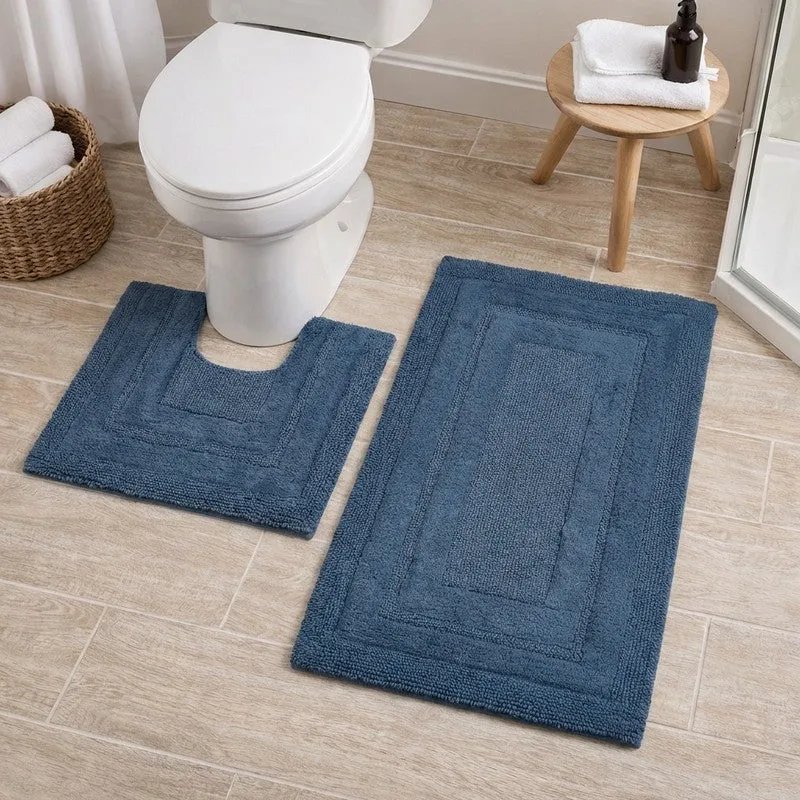 Aqualoom Anti skid Bath Mat (Blue) - Set Of Two media 3