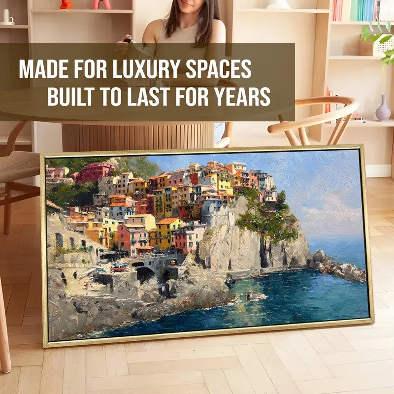 Cliffside Color Canvas Wall Painting With Frame media 5
