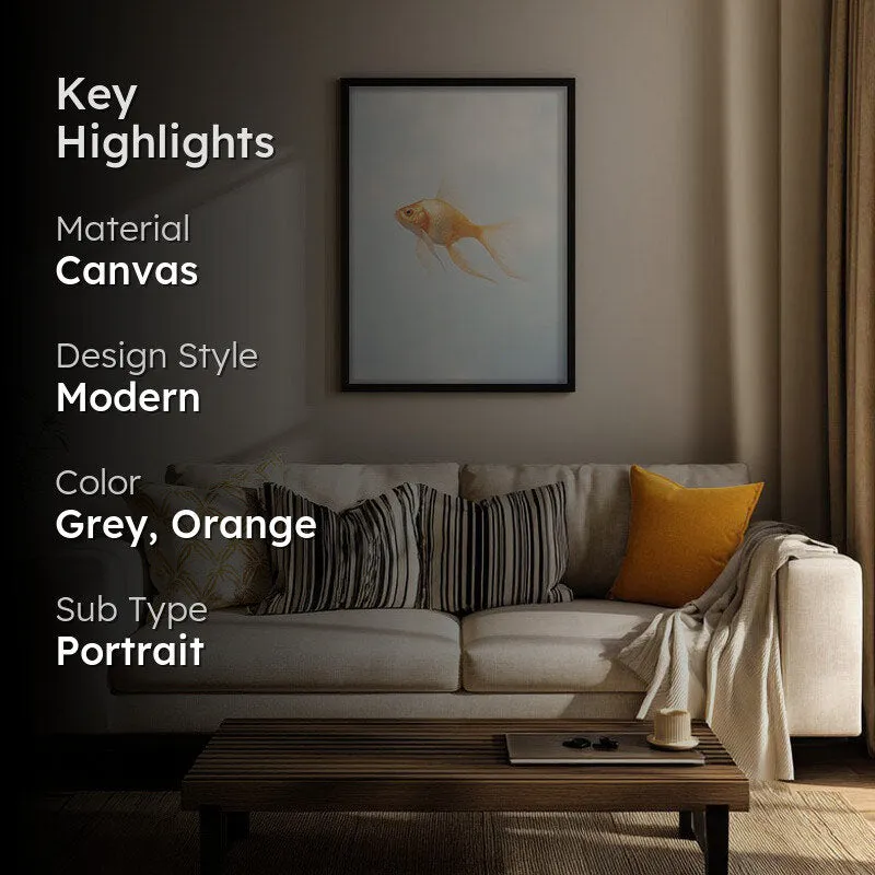 Goldfish Glam Archival Canvas Wall Art - Black Frame media 2