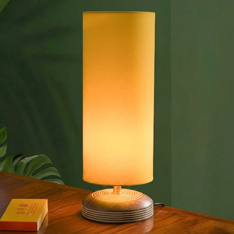 Savera Siera Fabric Table Lamp - Yellow,Brown media 1