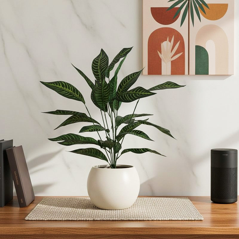 Artificial Croton Plant With Pot - 2 ft