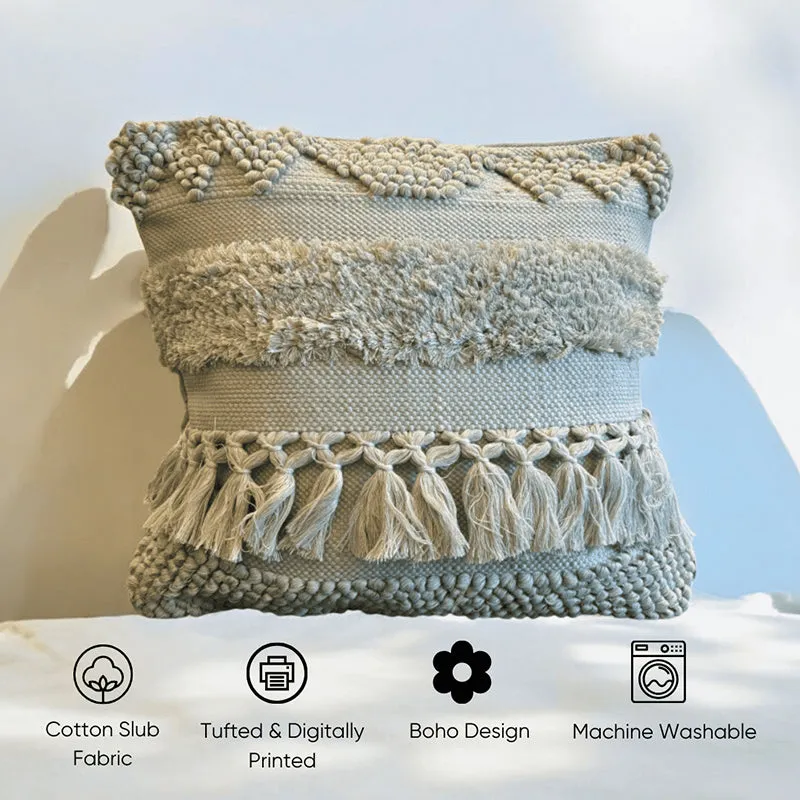 Squish-A-Lot Tufted Cushion Cover (Grey) - Set Of Three media 4
