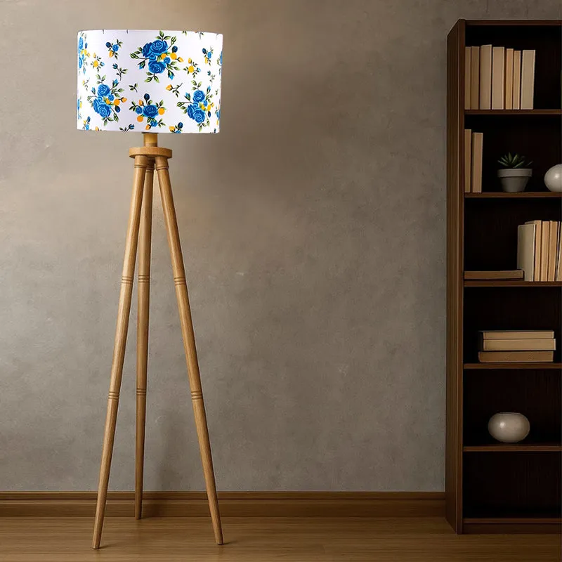 Fleur Tripod Wooden Floor Lamp - White media 3
