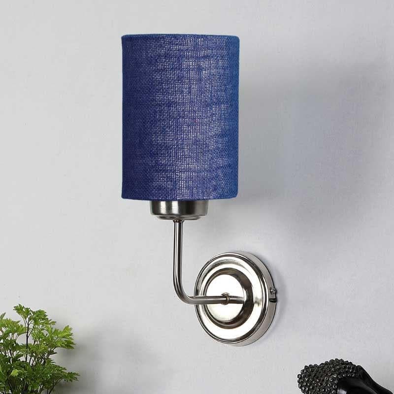 Biyox Cylindrical Fabric Wall Lamp - Blue media 4