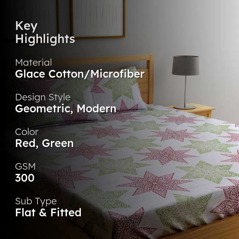 Twinkling Zest Microfiber Bedsheet - 300 GSM media 2