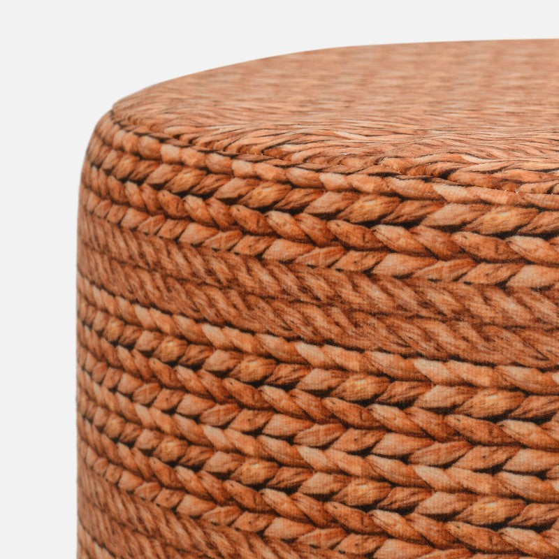 Ruston Jute Print Multicolor Engineered Wood Ottomans - Set Of Two media 5