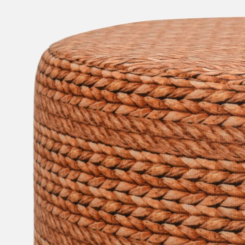 Ruston Jute Print Multicolor Engineered Wood Ottomans - Set Of Two media 5