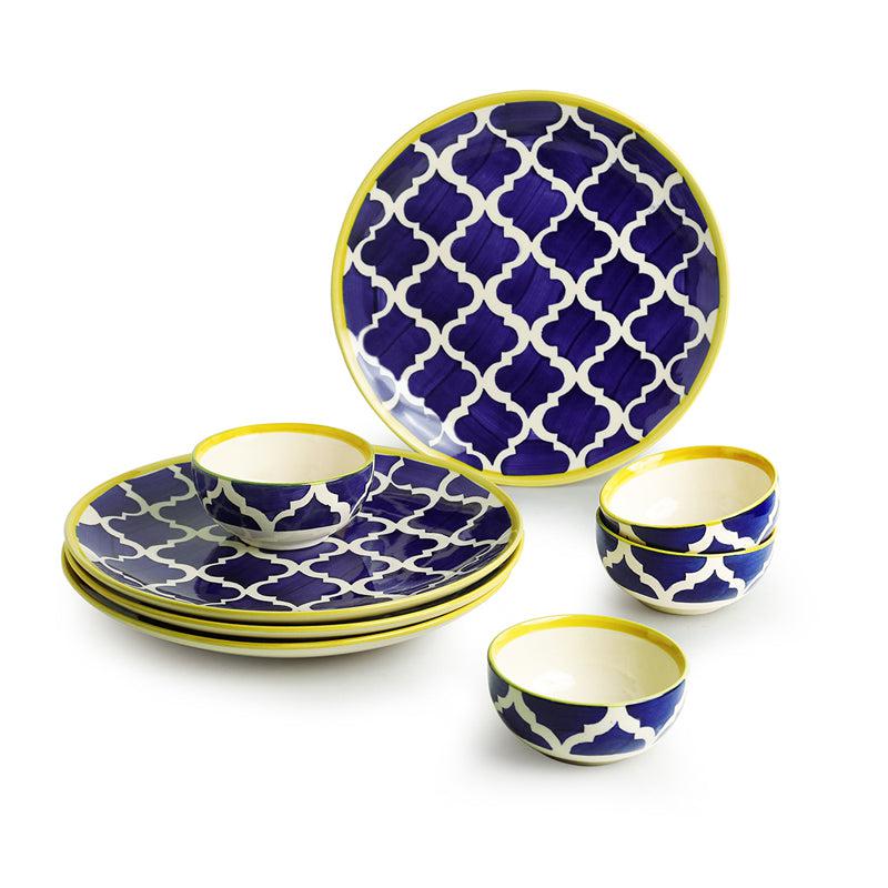 Moroccan Mile Handpainted Ceramic Dinner Set (180 ML) - 8 Piece Set media 4