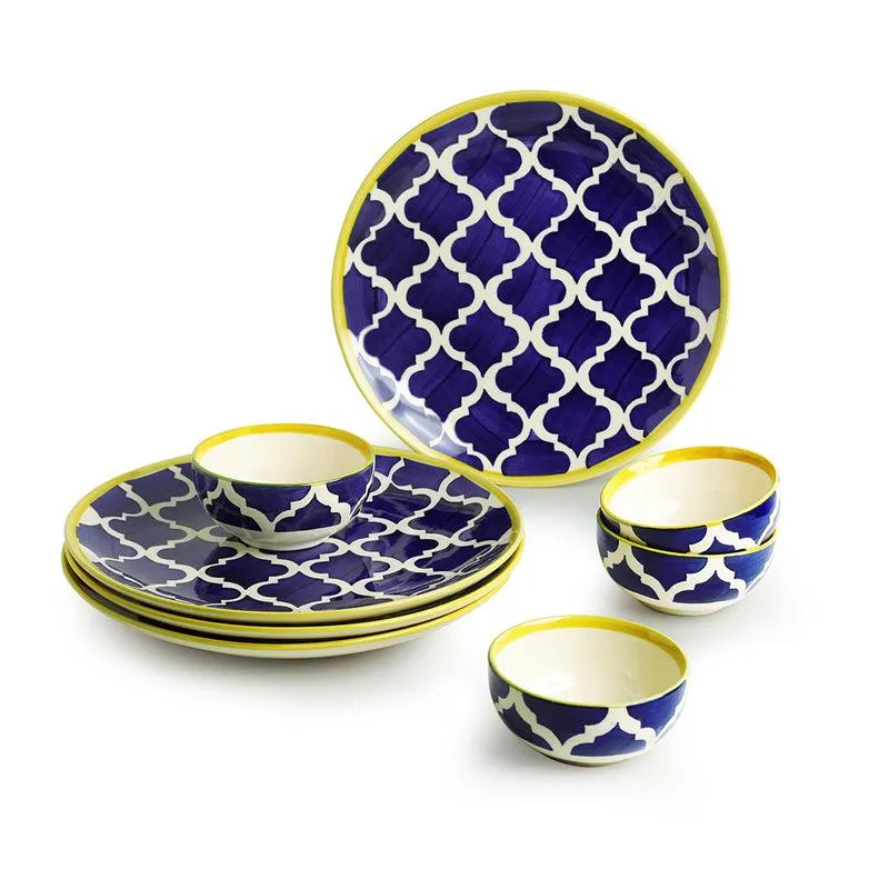 Moroccan Mile Handpainted Ceramic Dinner Set (180 ML) - 8 Piece Set media 4