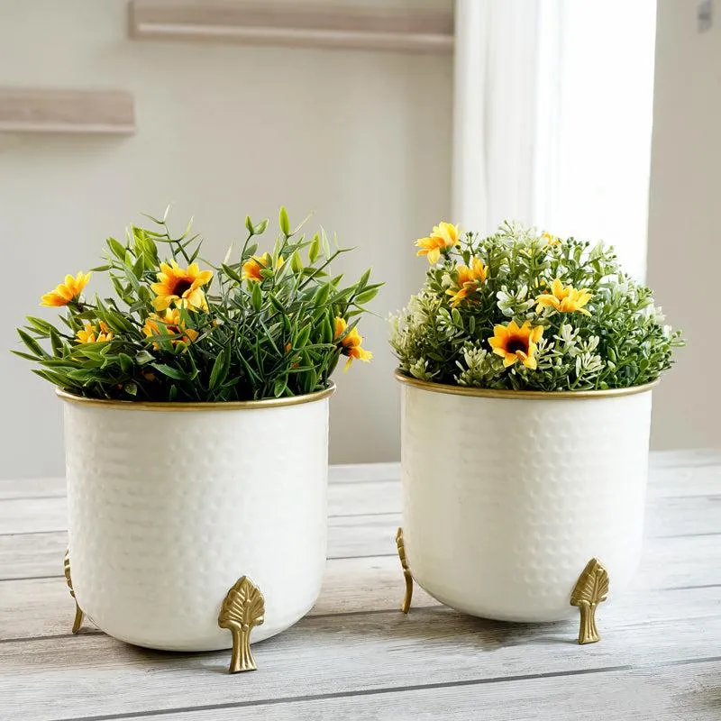 Hallo Metal Hammered Planter - Set Of Two - 3