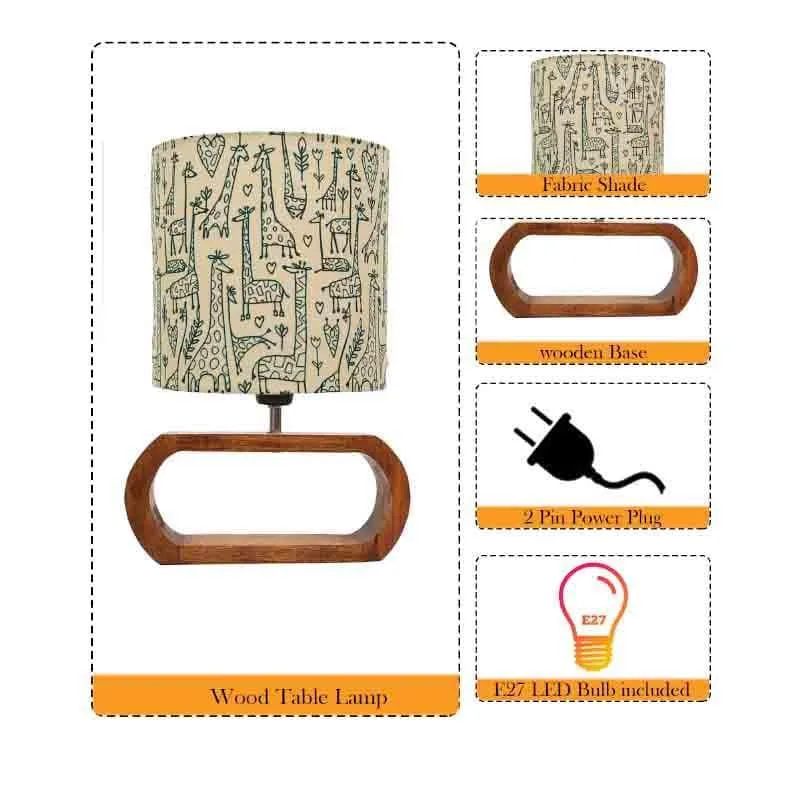 Tall Tales Oblong Fabric Table Lamp - Brown,Beige media 5