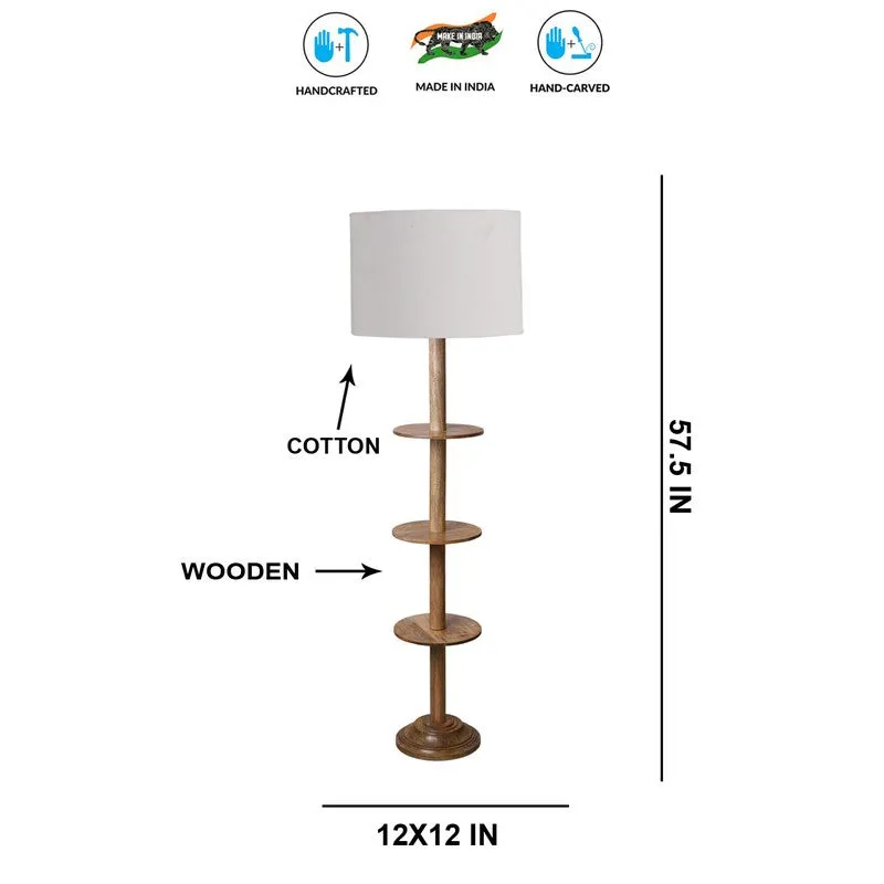 LumiCrate Tower Wooden Floor Lamp - Grey media 8