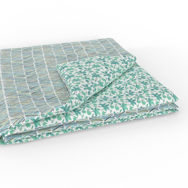 Ylric Cotton Dohar - Blue,Green media 5