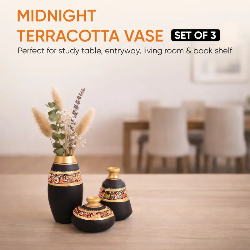 Poshell Tribal Terracotta Vase - Set Of Three media 5