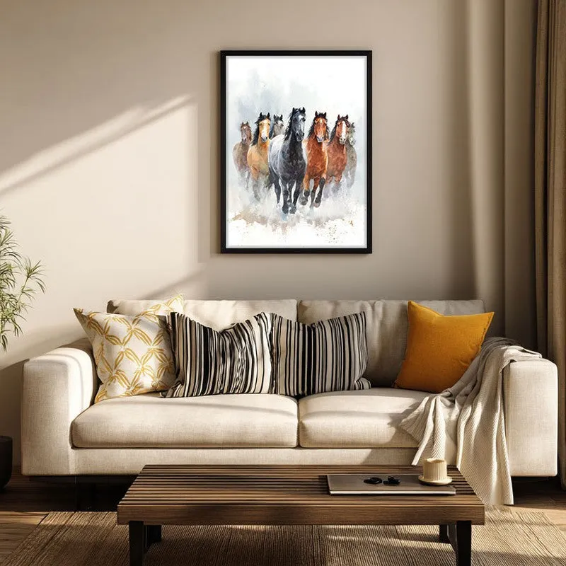 Horse of Freedom Wall Painting With Black Frame media 5