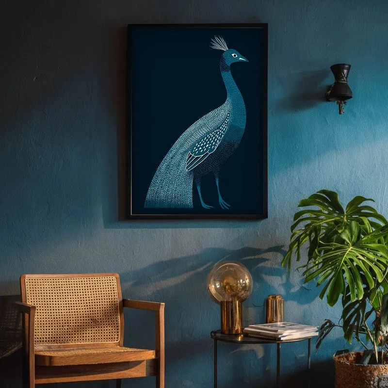 Peaceful Peacock Folk Art Canvas Wall Painting With Black Frame media 8
