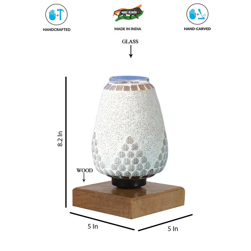 Glimano Glass Table Lamp With Wooden Base media 9