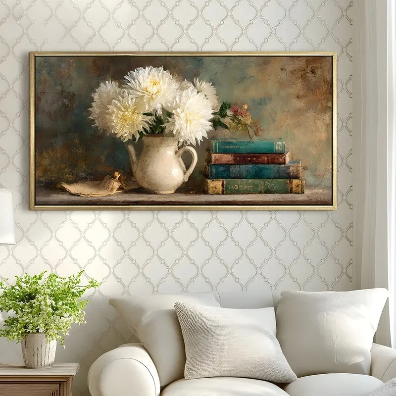 Bookish Breeze Canvas Wall Painting With Frame media 4