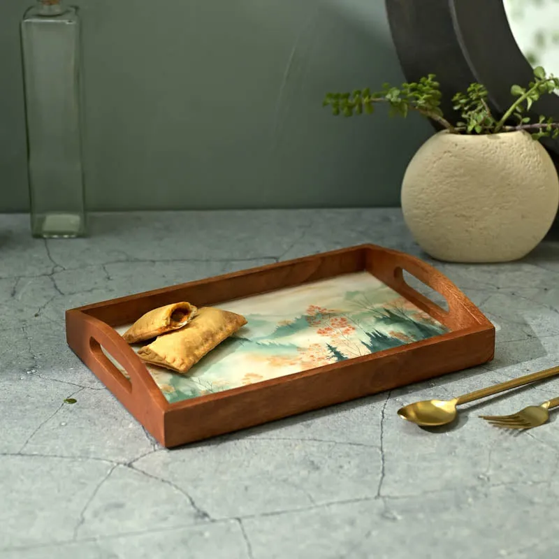 Blossom Light Walnut Serving Tray media 3