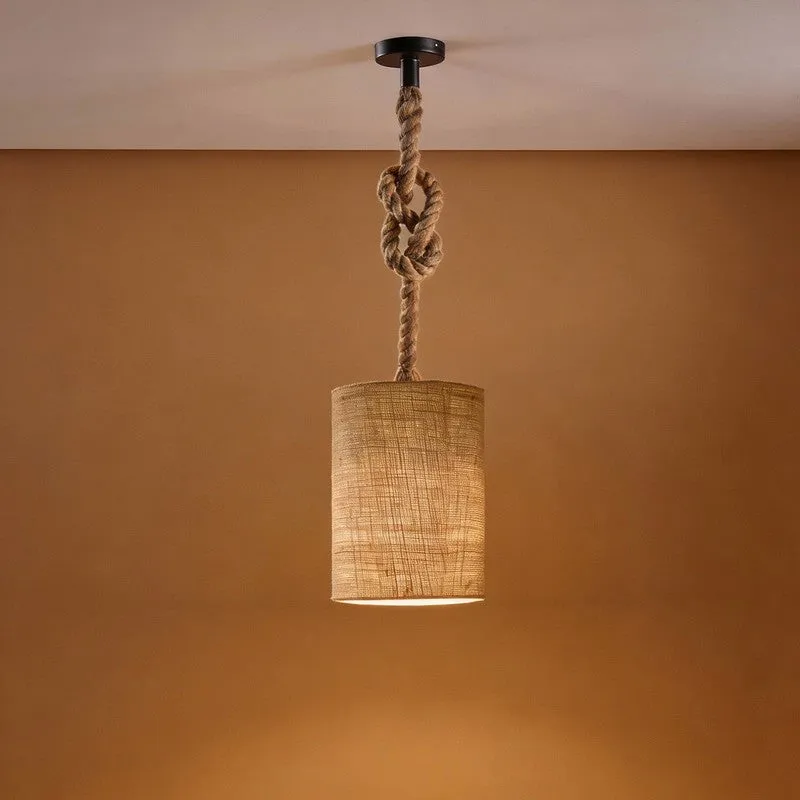 CalmGlow Jute Ceiling Lamp - Beige media 5