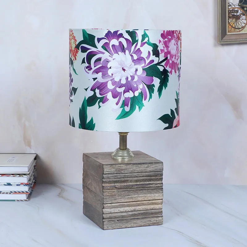 Miyabi Cube Printed Mango Wood Table Lamp - Multicolor media 3
