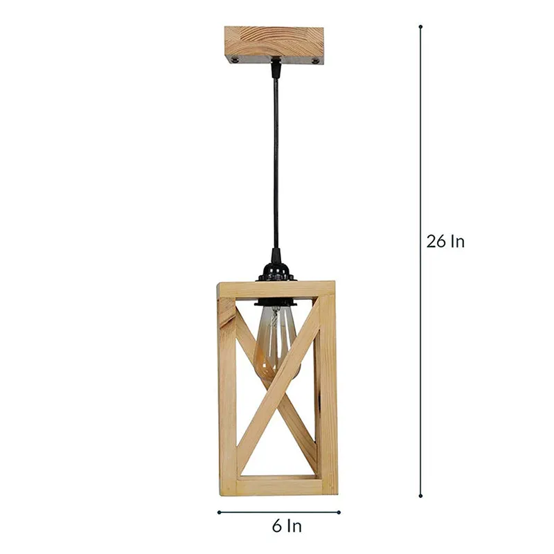 Kyanite Single Wooden Ceiling Lamp media 6