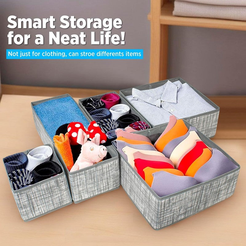 Laxis ClosetEase Fabric Cloth Organizer - Set Of Six media 6