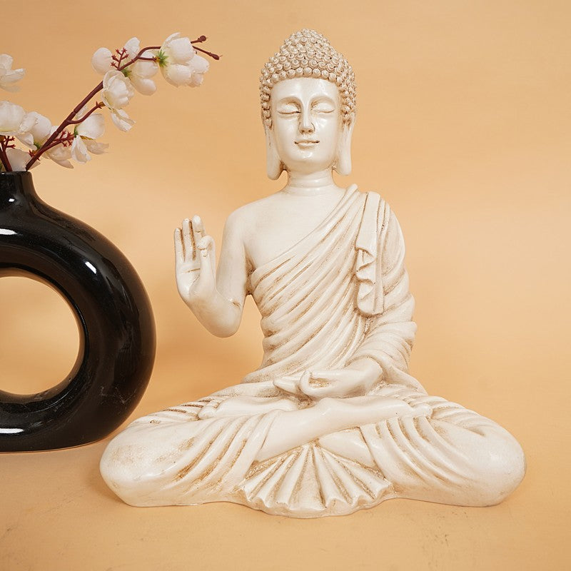 Peaceful Meditating Resin Buddha Idol media 7