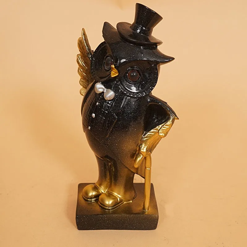 Charming Black Owl with Tray Decor media 4