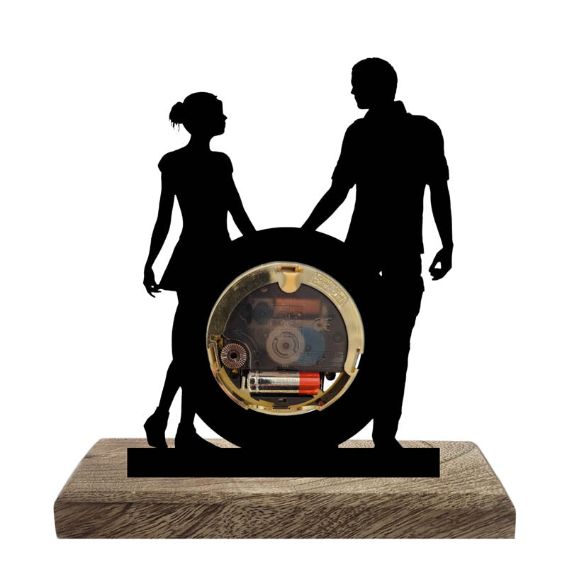 Timeless Romance Iron & Mango Wood Table Clock media 4