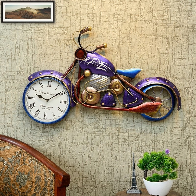 Urban Motorcycle Style Metal Wall Clock