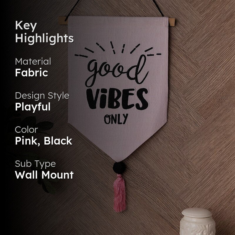 Good Vibes Only Banner Fabric Wall Accent media 2