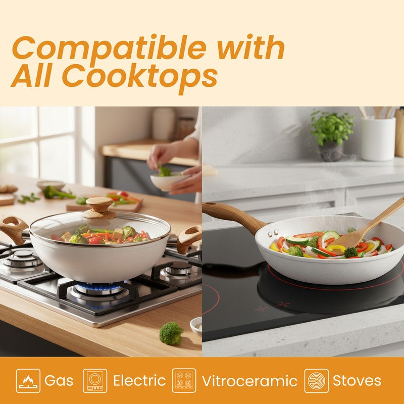 Salford Non Stick Cookware Set (White) - Three Piece Set media 4