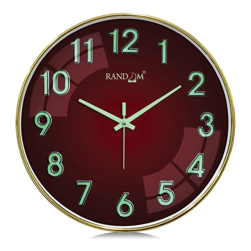 Cronel Round Modern Plastic Wall Clock - Maroon media 3