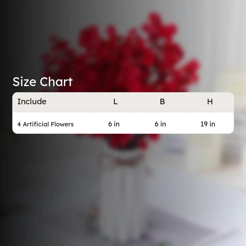 Faux Gypsophila Floral Stick (Red) - Set Of Four media 5