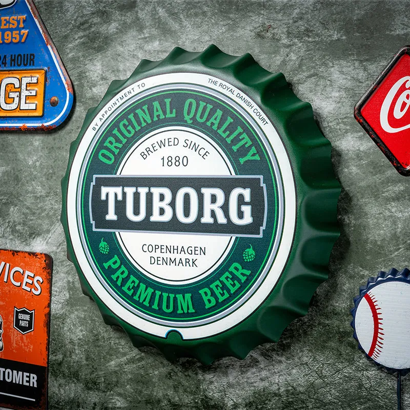 Tuborg OG Beer Bottle Cap Metal Wall Accent media 1