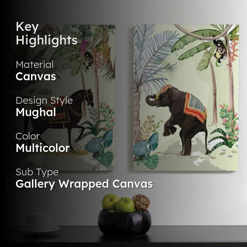 Shaahi Andaaz Canvas Wall Painting - Set Of Two media 2