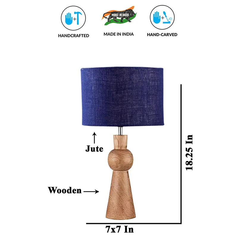 Angler Jute Wooden Table Lamp - Blue,Brown media 5